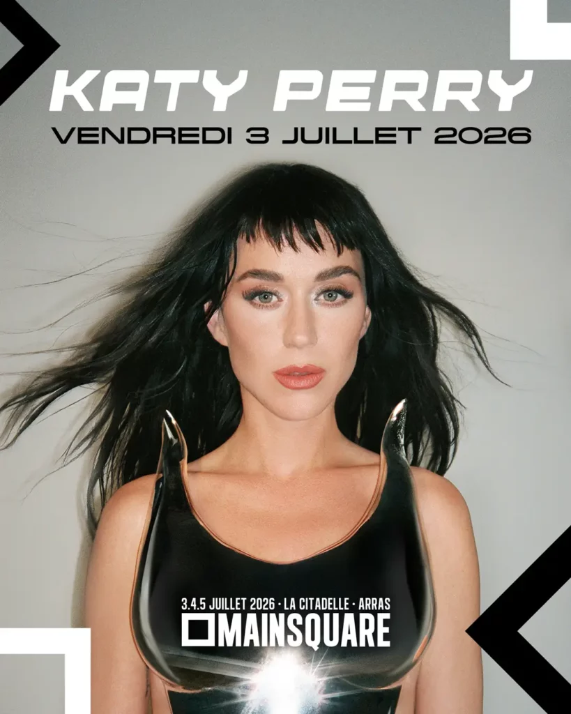 Affiche du Main Square Festival annonçant le concert de Katy Perry le vendredi 3 juillet 2026.