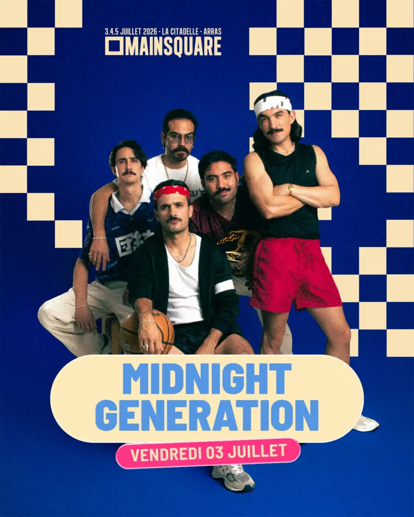 Affiche du Main Square Festival annonçant le concert de Midnight Generation le vendredi 3 juillet 2026.